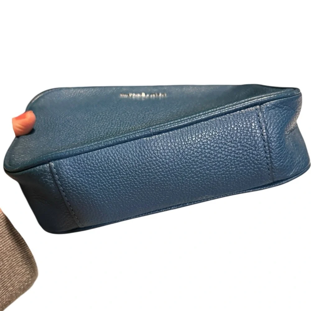 Michael kors Ginny teal pebbled leather camera bag crossbody silver hardware